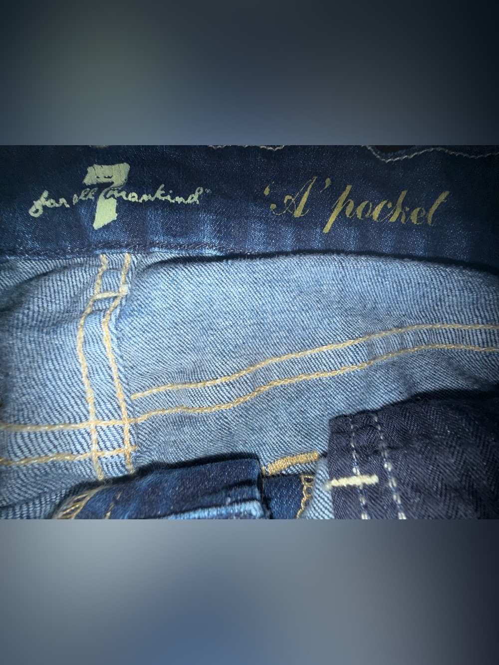 7 For All Mankind Women's Blue Flare Jeans - Picture 8 of 9